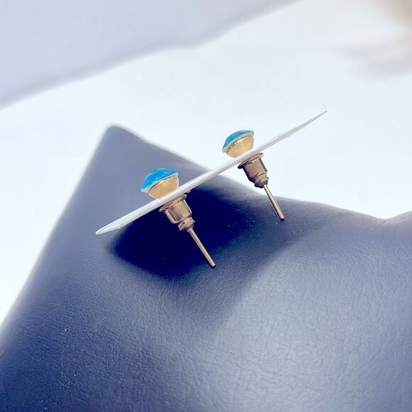 Blue Mini Rhinestone Studs Post Earrings - Picture 6 of 6